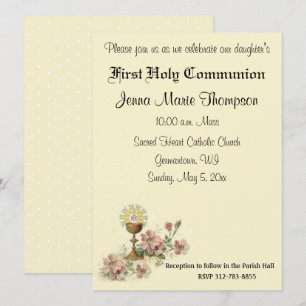 Catholic First Holy Communion Traditional Invitation