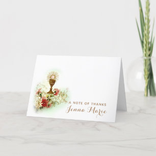 Catholic First Holy Communion Vintage Religious Thank You Card