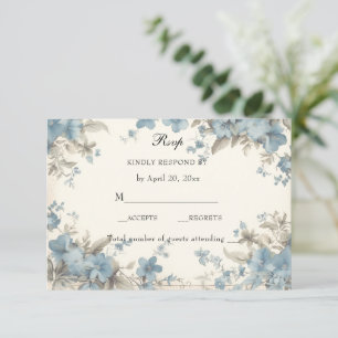 Catholic Floral Blessed Mary Pink Floral RSVP Card