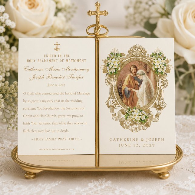 Catholic Floral Gold Wedding Prayer  (Creator Uploaded)