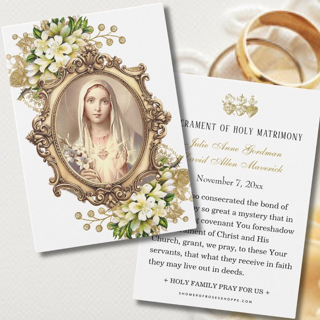  Catholic Floral Wedding Prayer Card  (Creator Uploaded)