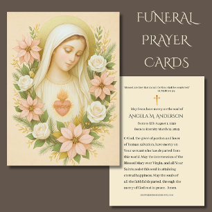 Catholic Funeral Blessed Mary Poinsettias Business Card