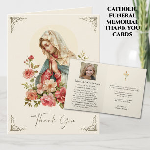 Catholic Funeral Blessed Mary Thank you  Note Card