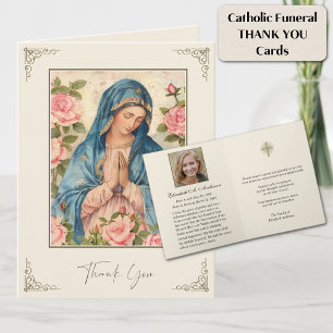 Catholic Funeral Blessed Mary Thank you  Note Card