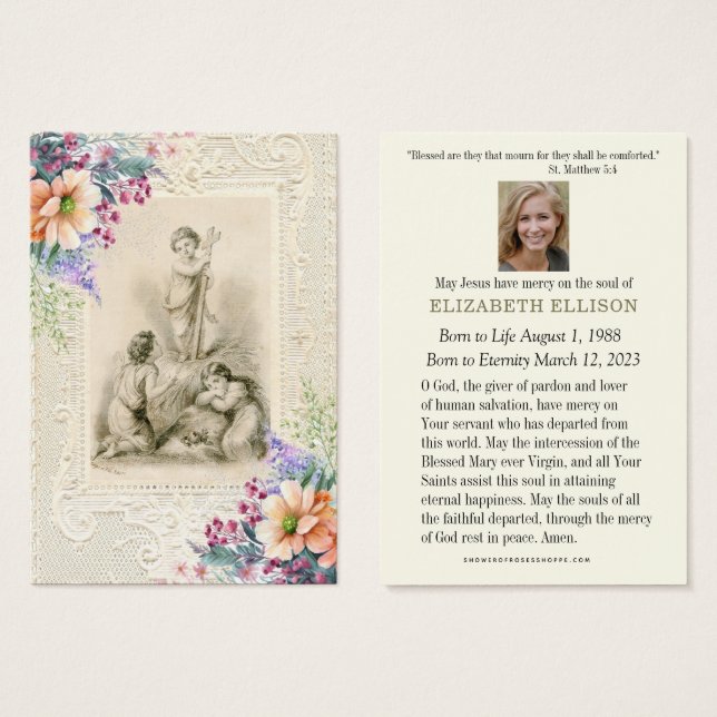 Catholic Funeral Jesus Prayer Memorial Card (Front & Back)