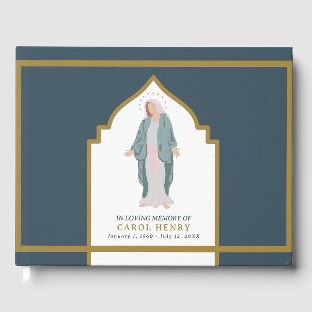 Catholic Funeral Marian Guest Book (Front)