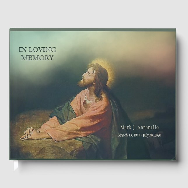Catholic Funeral Memorial Celebration of Life Gues Guest Book (Front)