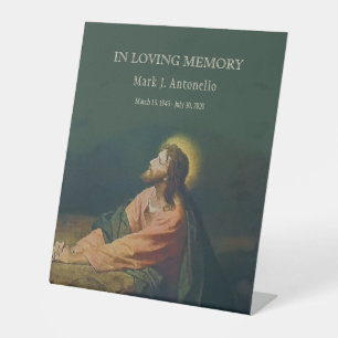 Catholic Funeral Memorial Celebration of Life  Pedestal Sign