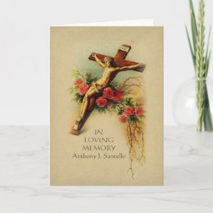 Catholic Funeral Memorial Holy Prayer Card