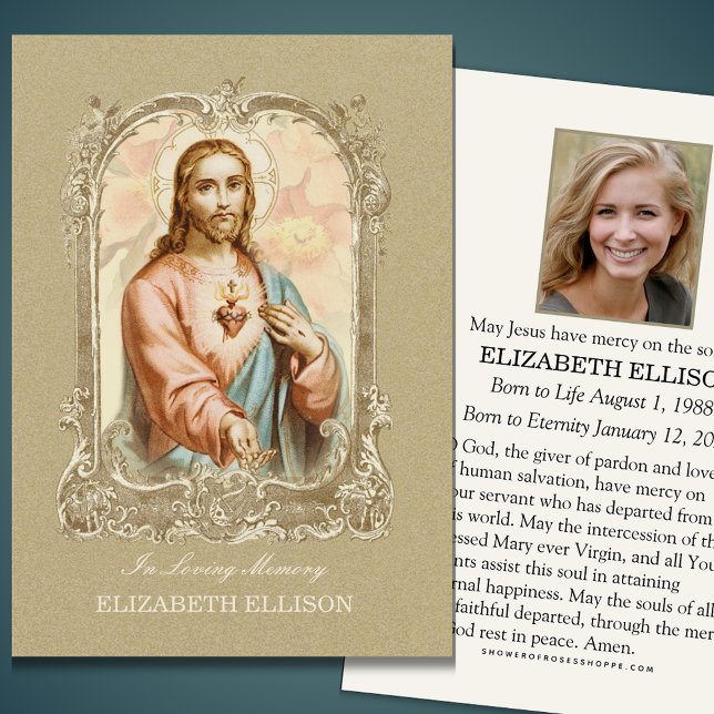 Catholic Funeral Memorial Jesus Prayer Card (Creator Uploaded)