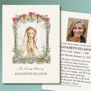 Catholic Funeral Memorial Mary Prayer Card