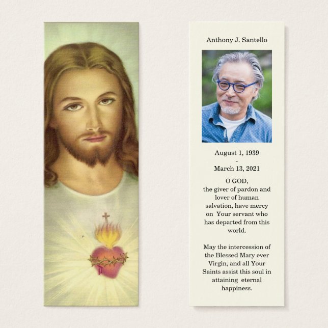 Catholic Funeral Memorial Prayer Holy Book Mark (Front & Back)