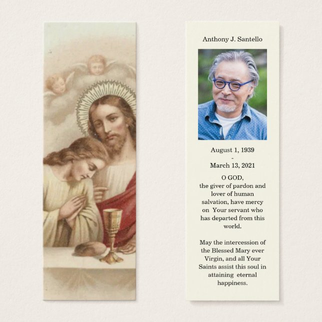 Catholic Funeral Memorial Prayer Holy Book Mark (Front & Back)