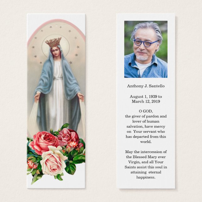 Catholic Funeral Memorial Prayer Holy Book Mark (Front & Back)