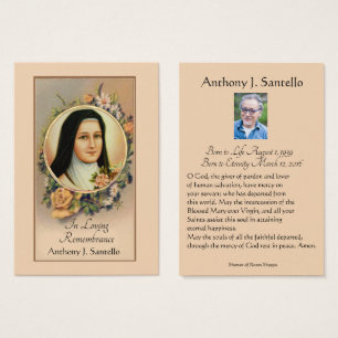 Catholic Funeral Memorial Prayer Holy Card
