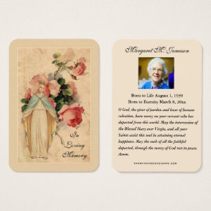 Catholic Funeral Memorial Prayer Holy Card