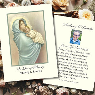 Catholic Funeral Memorial Prayer Holy Card
