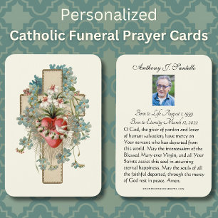 Catholic Funeral Memorial Prayer Holy Card