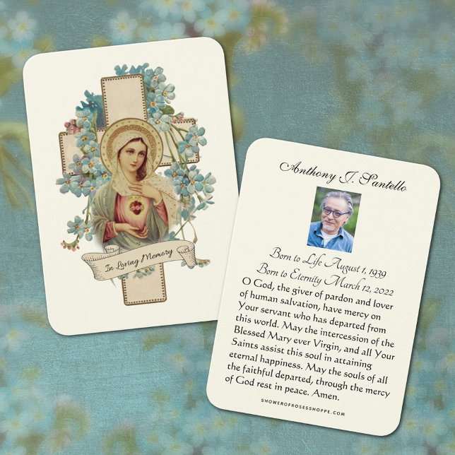 Catholic Funeral Memorial Prayer Holy Card (Traditional Catholic Funeral Memorial Prayer Card)