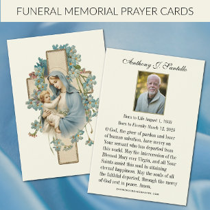 Catholic Funeral Memorial Prayer Holy Card