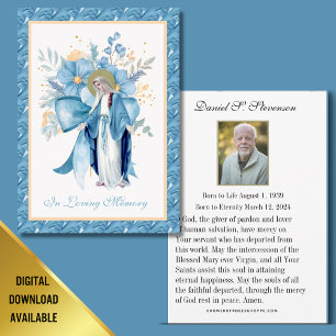 Catholic Funeral Memorial Prayer Holy Card