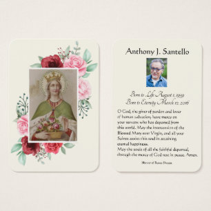 Catholic Funeral Memorial Prayer Holy Card