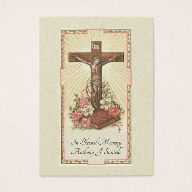 Catholic Funeral Memorial Prayer Holy Card (Front)