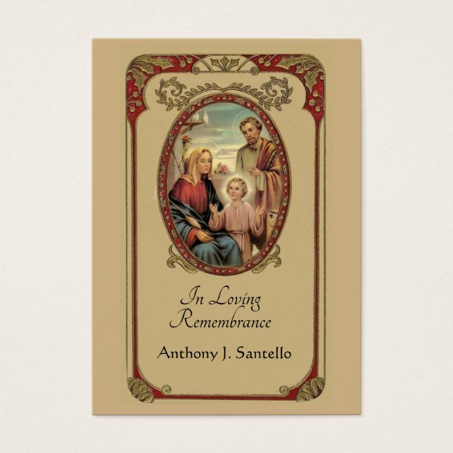 Catholic Funeral Memorial Prayer Holy Card (Front)