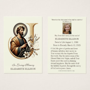 Catholic Funeral Memorial St. Joseph Prayer Card