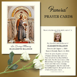 Catholic Funeral Memorial St. Joseph Prayer Card