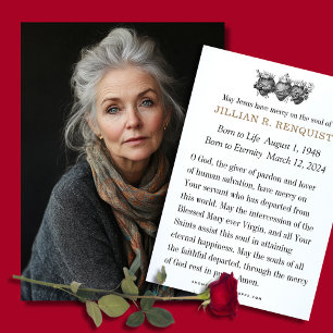 Catholic Funeral Memorial Sympathy Prayer Card