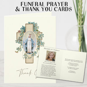Catholic Funeral Prayer Memorial Thank You  Note Card