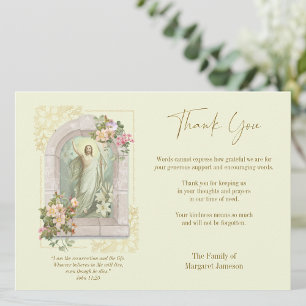 Catholic Funeral Sympathy Condolence Jesus Thank You Card
