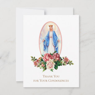 Catholic  Funeral Sympathy Holy Card Thank You