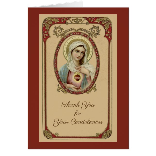 Catholic Funeral Sympathy Holy Card Thank You (Front)