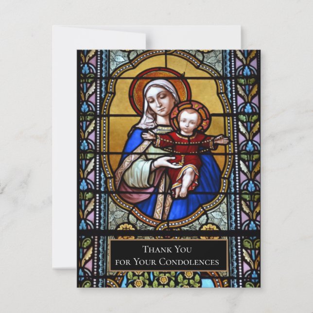 Catholic  Funeral Sympathy Holy Card Thank You (Front)