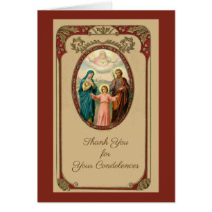 Catholic Funeral Sympathy Holy Card Thank You