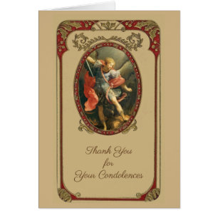 Catholic Funeral Sympathy Holy Card Thank You
