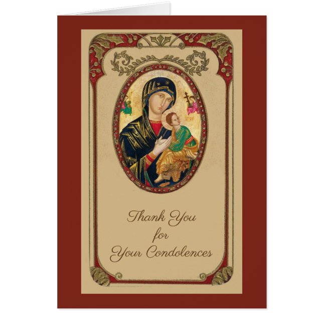 Catholic Funeral Sympathy Holy Card Thank You (Front)