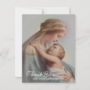 Catholic  Funeral Sympathy Holy Card Thank You