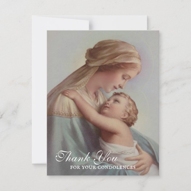 Catholic  Funeral Sympathy Holy Card Thank You (Front)