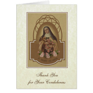 Catholic Funeral Sympathy Holy Card Thank You