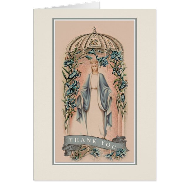 Catholic Funeral Sympathy Holy Card Thank You (Front)