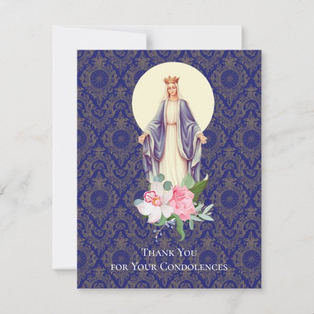 Catholic  Funeral Sympathy Holy Card Thank You (Front)