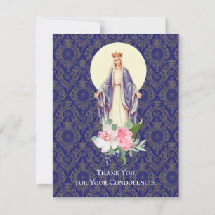 Catholic  Funeral Sympathy Holy Card Thank You