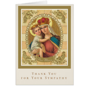 Catholic Funeral Sympathy Holy Card Thank You