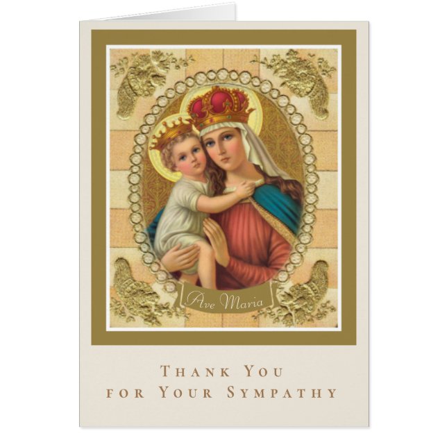 Catholic Funeral Sympathy Holy Card Thank You (Front)