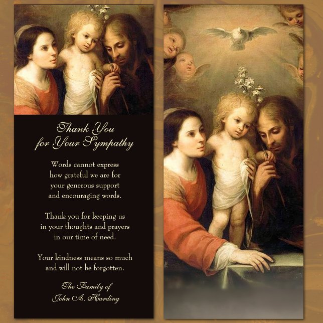 Catholic Funeral Sympathy Holy Family Card (Creator Uploaded)
