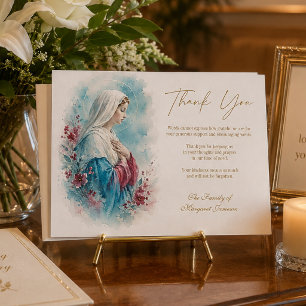 Catholic Funeral Thank You Blessed Mother Mary Card