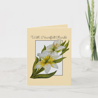 Catholic Funeral Thank You Card Watercolor Lilies